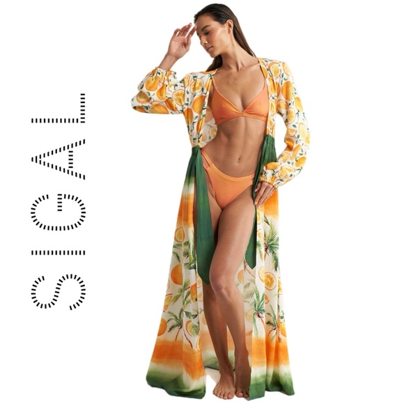 SIGAL Long-Sleeve Tie-Front Cover-Up Dress L - Picture 4 of 16